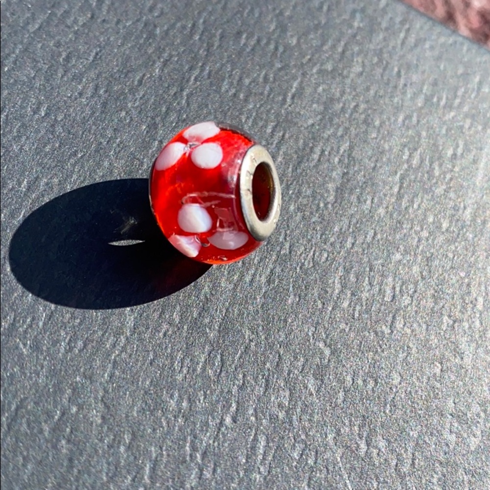 3 for $12 Charm glass bead .925 Sterling